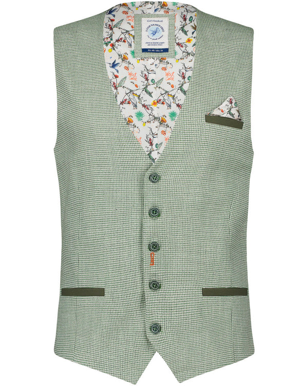 Mini Structure Waistcoat - Sage